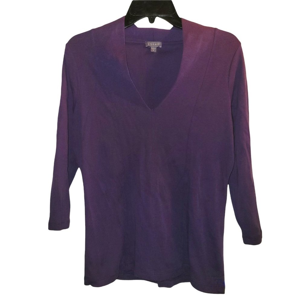 Purple 3/4 sleeve v-neck tee - Lilla P